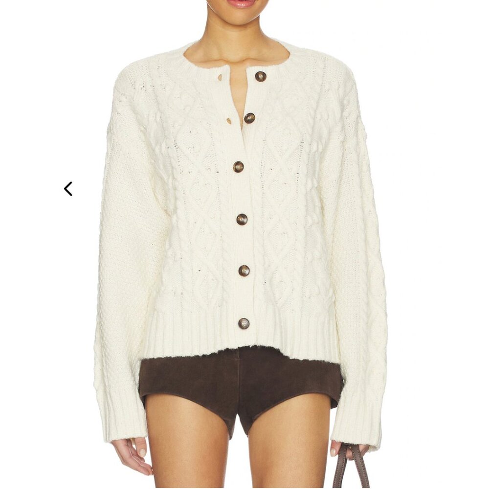 Revolve Tularosa Cream Knit Cardigan
